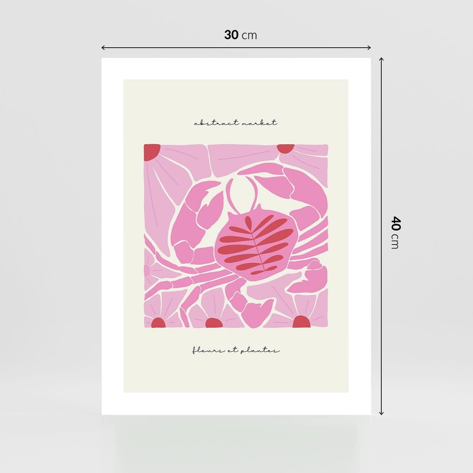 Plakat bez ramy 30x40 - Rozświetlone Impresje - abstrakcyjny plakat, krab