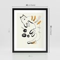 Plakat w ramie 40x50 - Picassowska Abstrakcja Kota - abstrakcyjna grafika kota, jak picasso - rama czarna