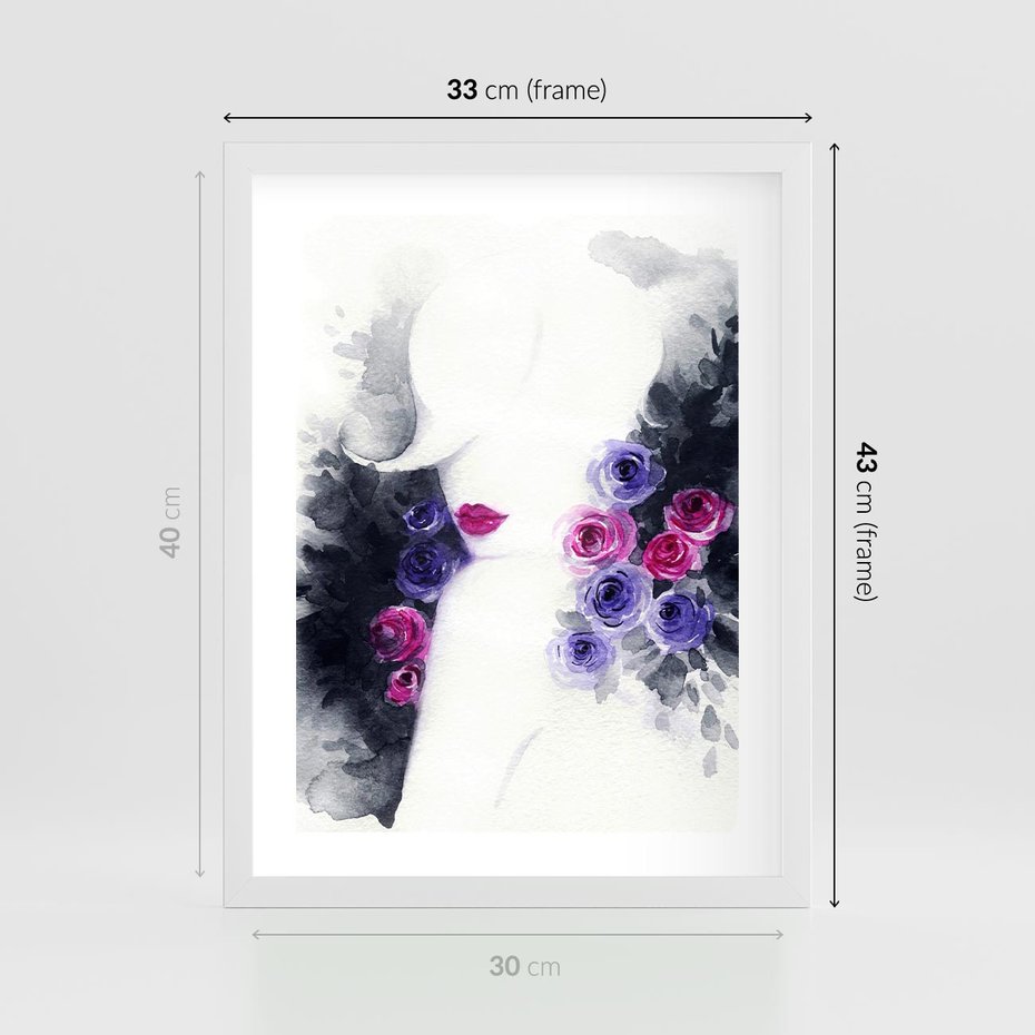 Plakat w ramie 30x40 - Urok osobowości - kobieta, portret - rama biała