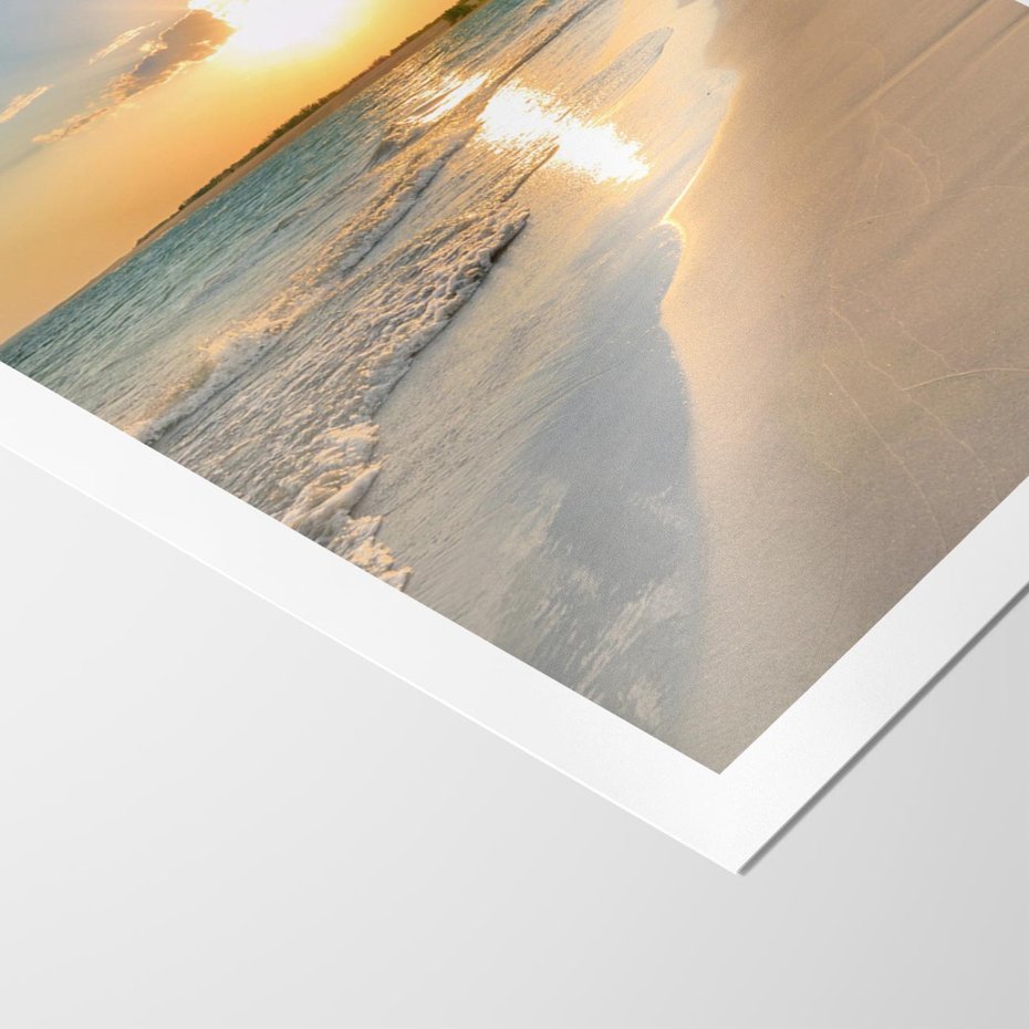 Plakat bez ramy 30x40 - Zachód słońca na plaży - plaża, zachód