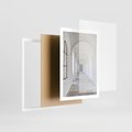 Plakat w ramie 50x70 - Architektoniczne Przejście - architektura, korytarz - rama biała