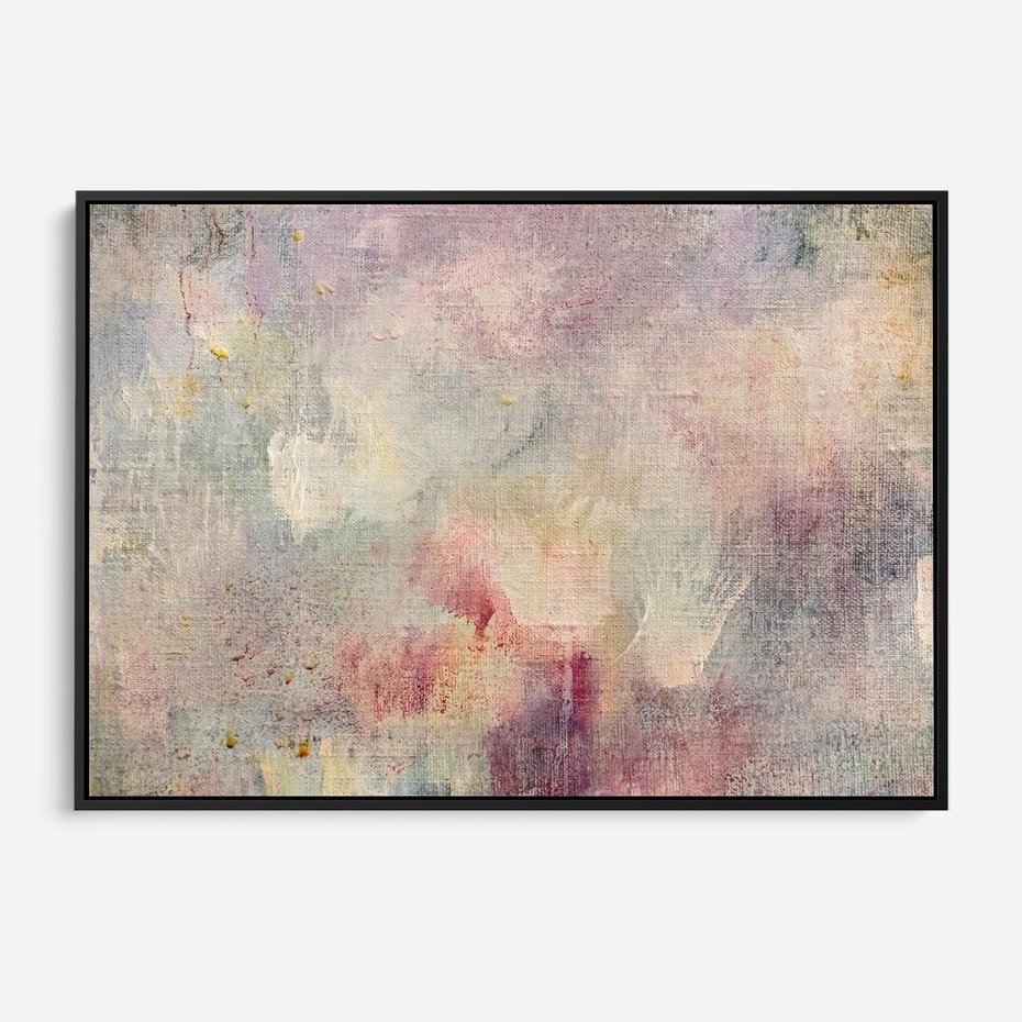 Obraz w ramie 70x50 - Miękka Melodia Pasteli - olejne płótno, pastelowe kolory - rama czarna