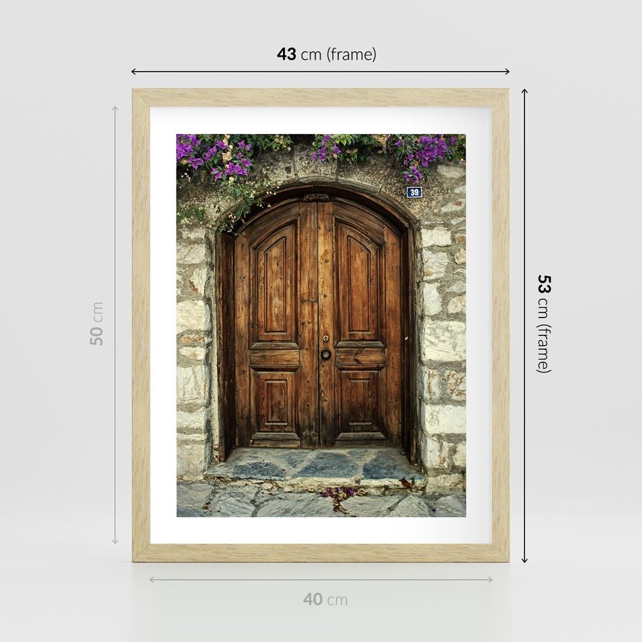 Plakat w ramie 40x50 - Tajemnicze stare drzwi - stare, drzwi - rama drewno
