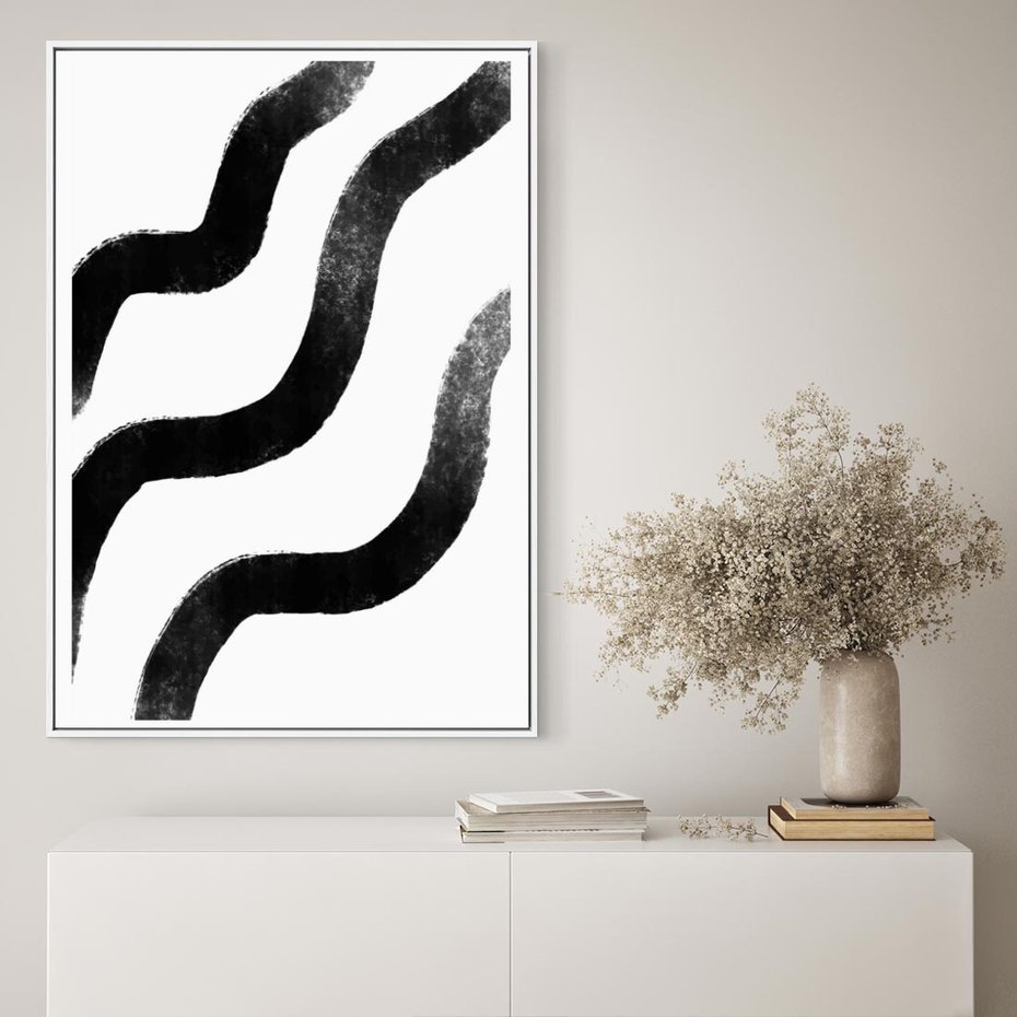 Obraz w ramie 80x120 - Wibracje Plam - abstrakcja, minimalizm - rama biała