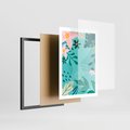 Plakat w ramie 50x70 - Rozkwitające Widoki - pastelowa kompozycja, kwiaty - rama czarna