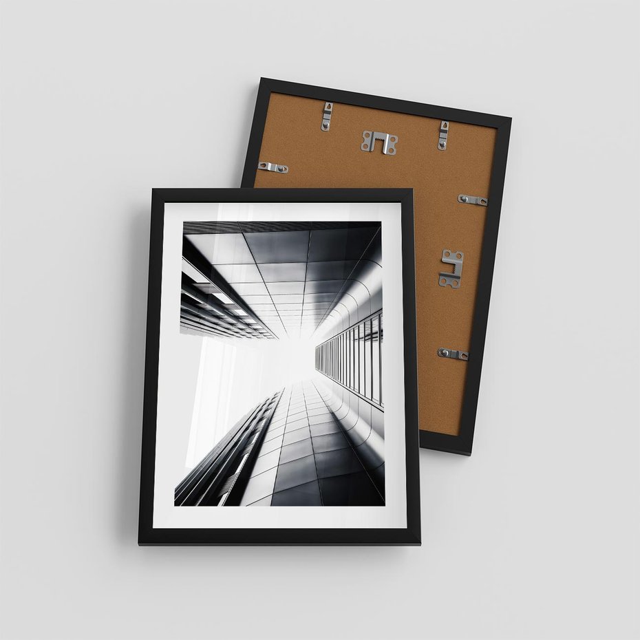 Plakat w ramie 30x40 - Architektura o Prostych Formach - architektura, proste formy - rama czarna