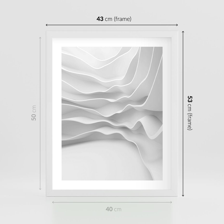 Plakat w ramie 40x50 - Żywa Natur - 3d, abstrakcja - rama biała