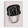 Obraz w ramie 70x100 - Abstrakcyjne Harmonie - abstrakcyjne szkicowane linie, minimalizm - rama biała