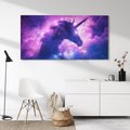 Obraz na płótnie 100x50 - Mityczna podróż - kosmos, jednorożec