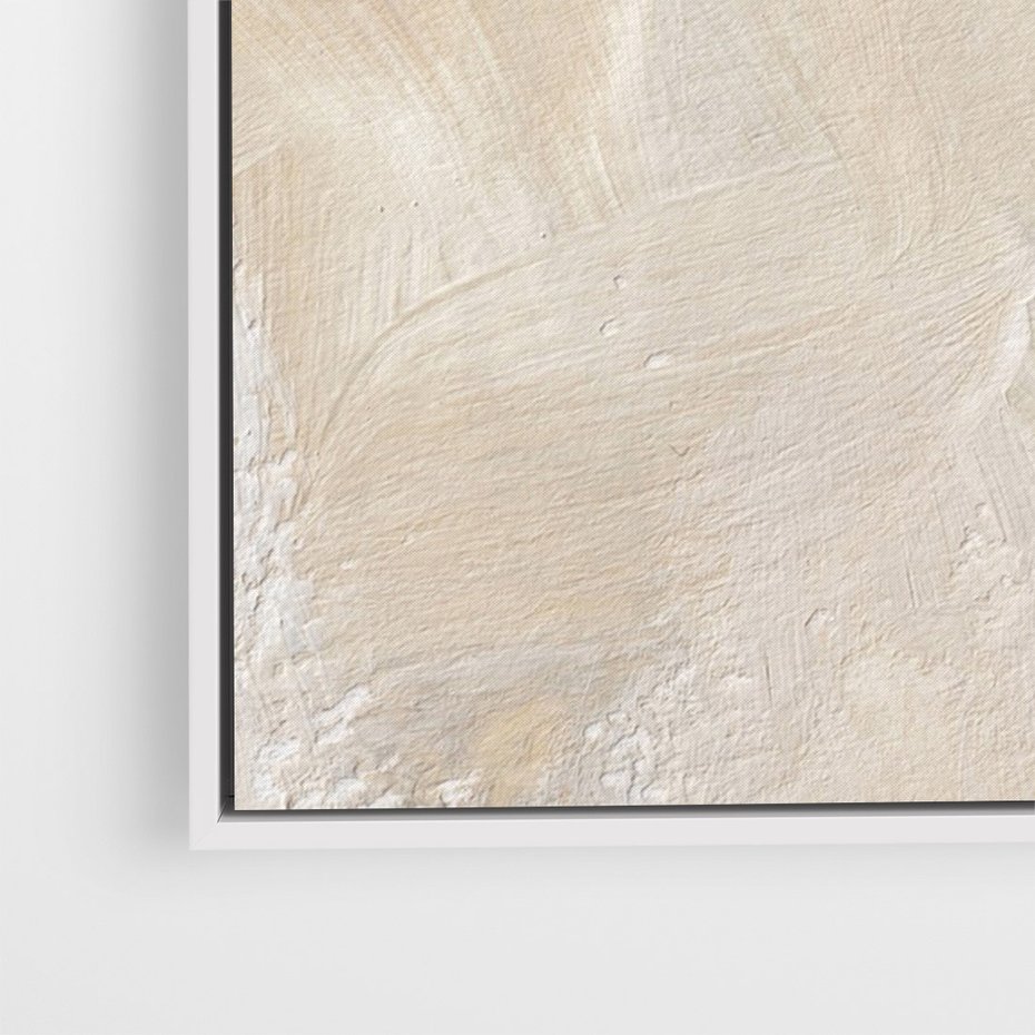 Obraz w ramie 50x70 - Elegancja w Złocistym Chaosie - złoto beż, abstrakcja - rama biała