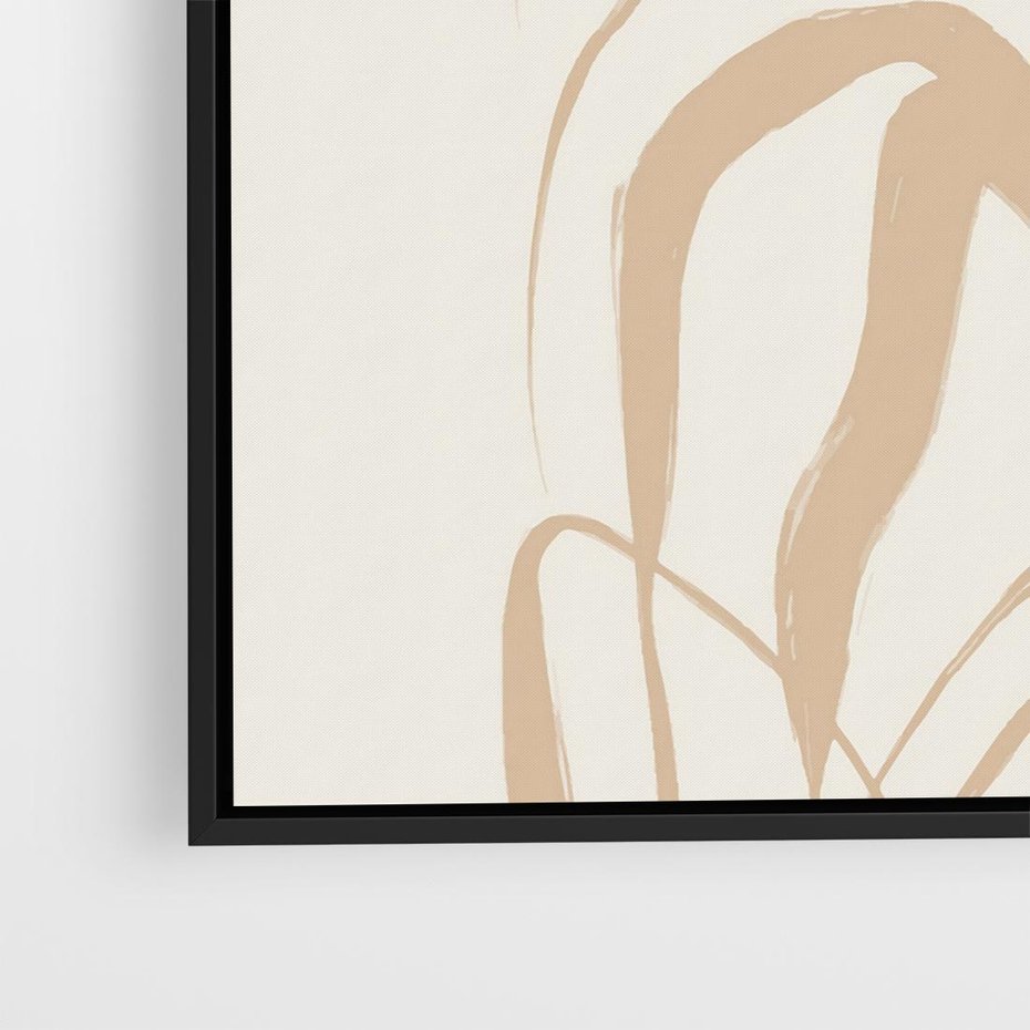 Obraz w ramie 50x50 - Formy Nowoczesności - minimalistyczny plakat, liście palmy - rama czarna