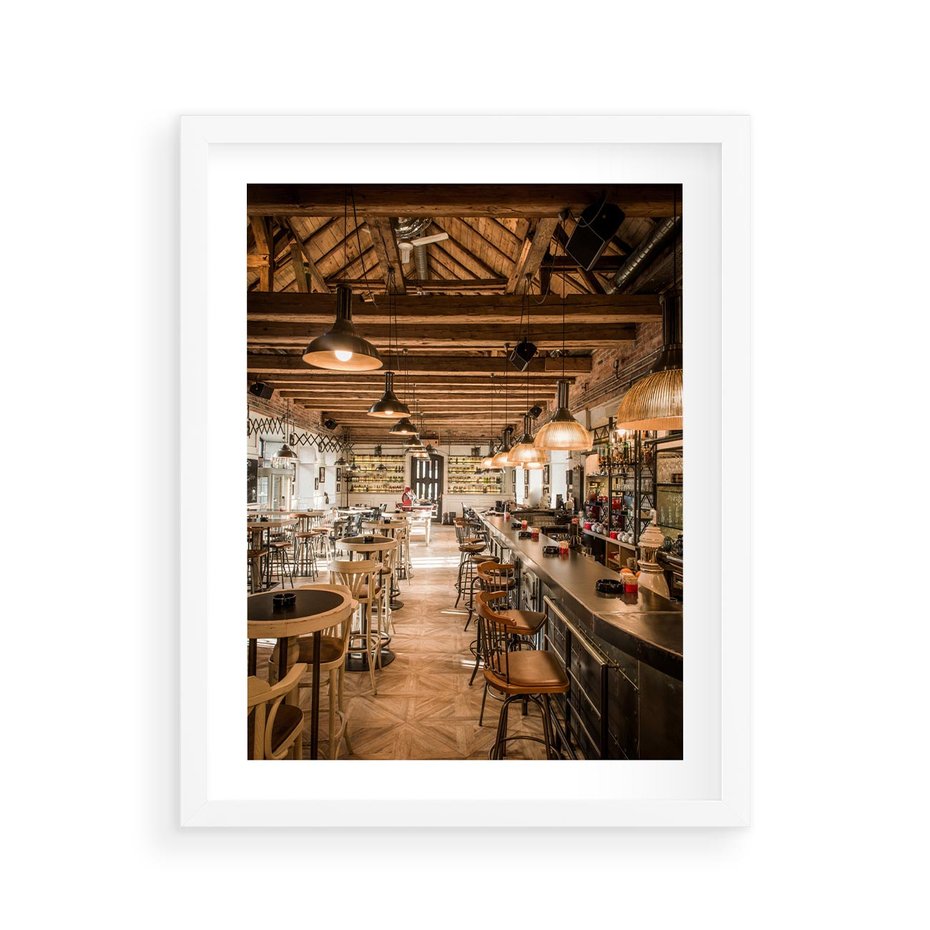 Plakat w ramie 40x50 - Smak i styl - restauracja, architektura - rama biała