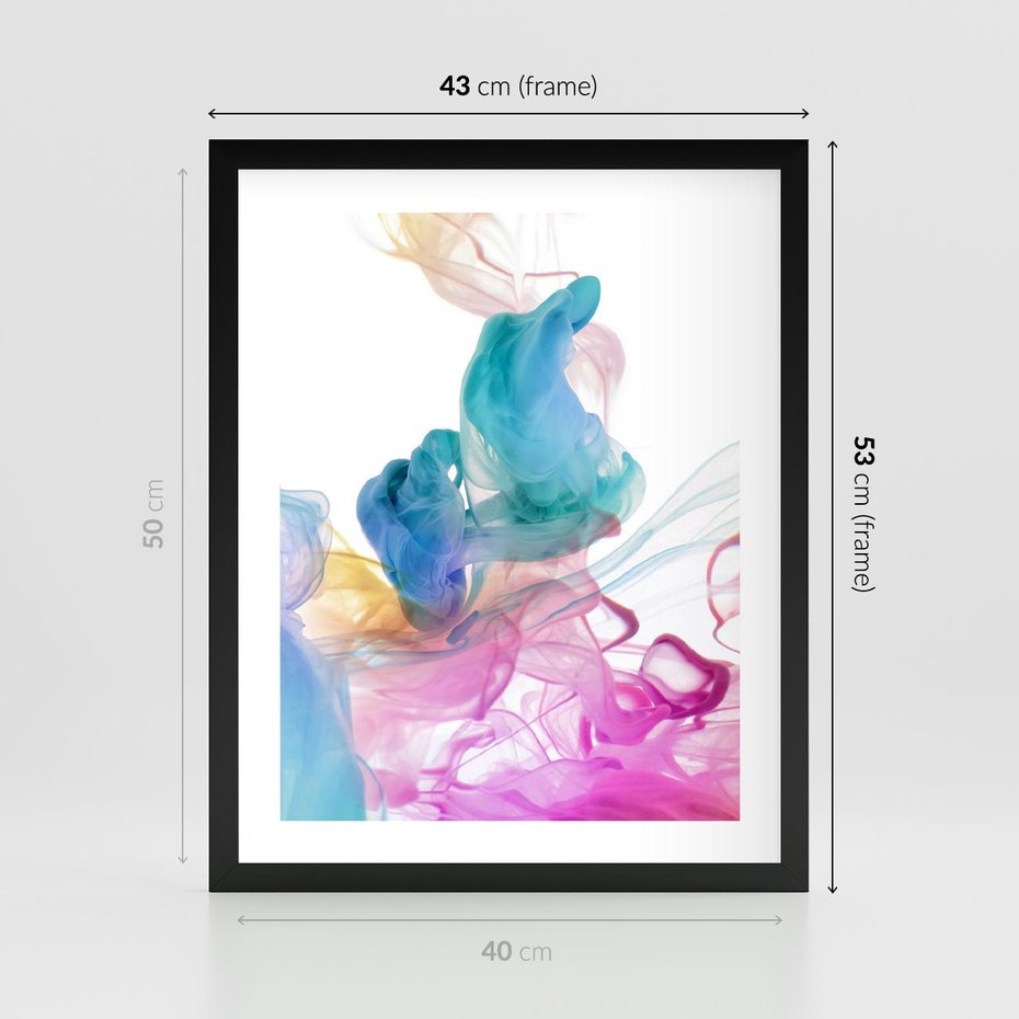 Plakat w ramie 40x50 - Abstrakcyjne Pastelowe Piękno - abstrakcja, pastelowe - rama czarna