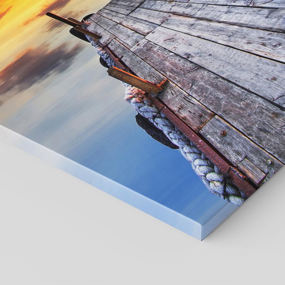 Obraz na płótnie 50x70 - Zachód słońca na pomostach - zachód, słońca