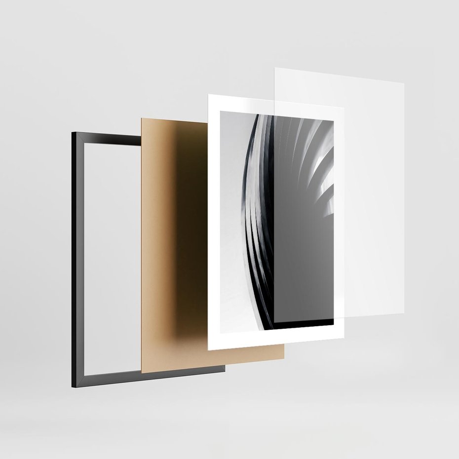 Plakat w ramie 30x40 - Awangarda w Kontraście - architektura, nowoczesne formy - rama czarna