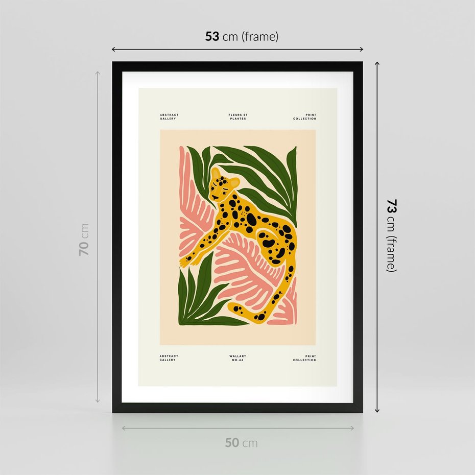 Plakat w ramie 50x70 - Rozkwitające Odbicia - nowoczesny plakat, gepard - rama czarna