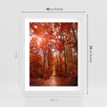 Plakat w ramie 40x50 - Magia jesiennego lasu - las, jesień - rama biała