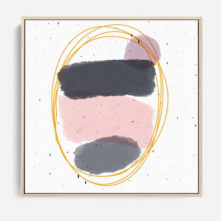 Obraz w ramie 80x80 - Migocące Odbicia - abstrakcyjna kompozycja, jak ręcznie malowana - rama drewno