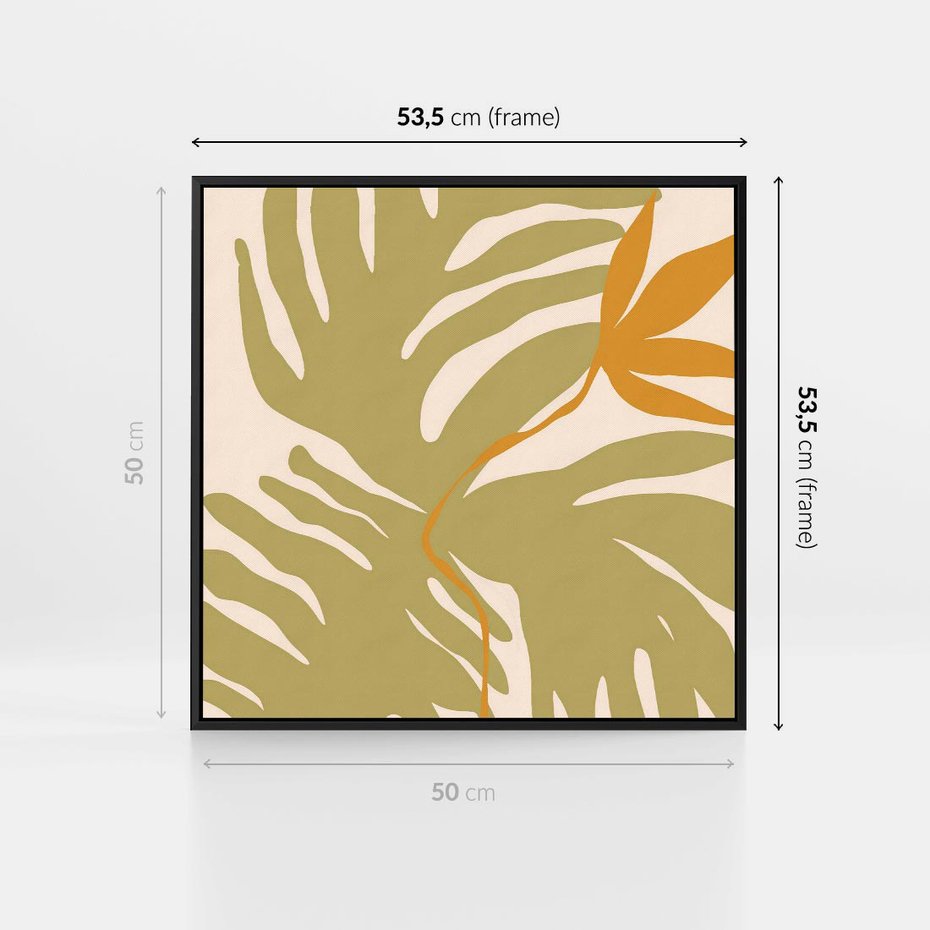 Obraz w ramie 50x50 - Konturem Zmiękczane - minimalistyczny obraz, nowoczesny - rama czarna