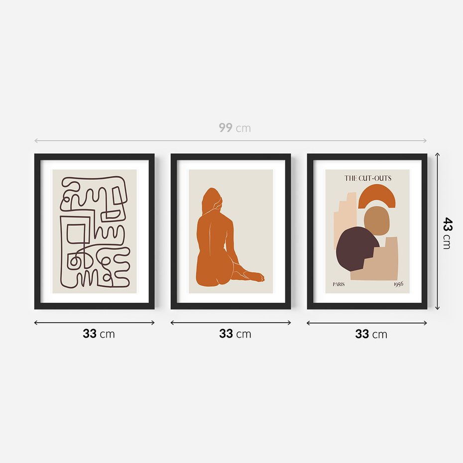 Zestaw obrazy w ramie 30x40 galeria - Sztuka, współczesna, plakaty - rama czarna