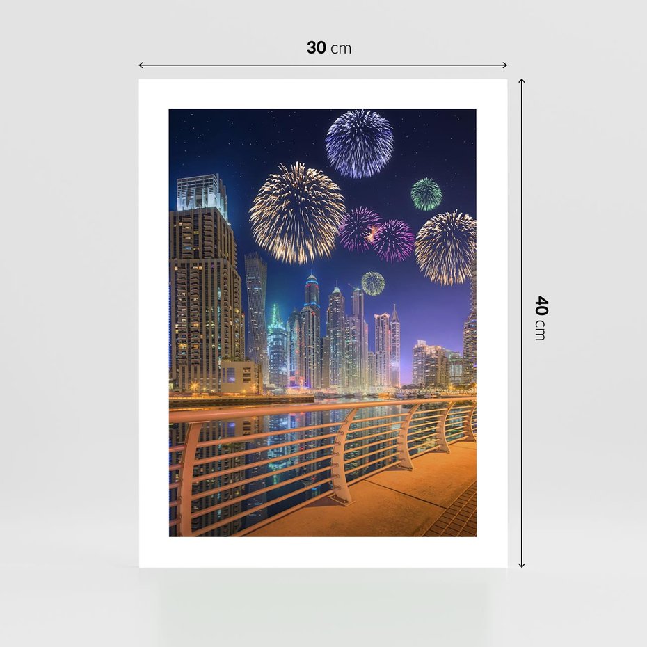 Plakat bez ramy 30x40 - Fajerwerki Nowego Roku - nowy rok, fajerwerki