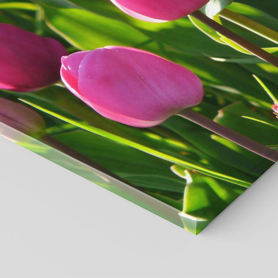 Obraz na płótnie 90x30 - Tulipanowa harmonia - tulipany, kwiaty