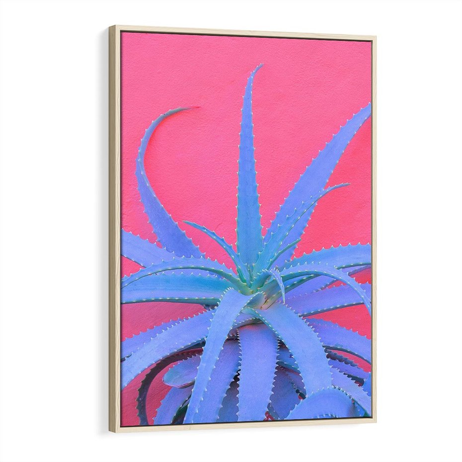 Obraz w ramie 50x70 - Piękno Pustyni - kaktusy, liście - rama drewno