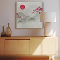 Obraz w ramie 80x80 - Harmonia Japandi - styl japandi, japonia - rama drewno