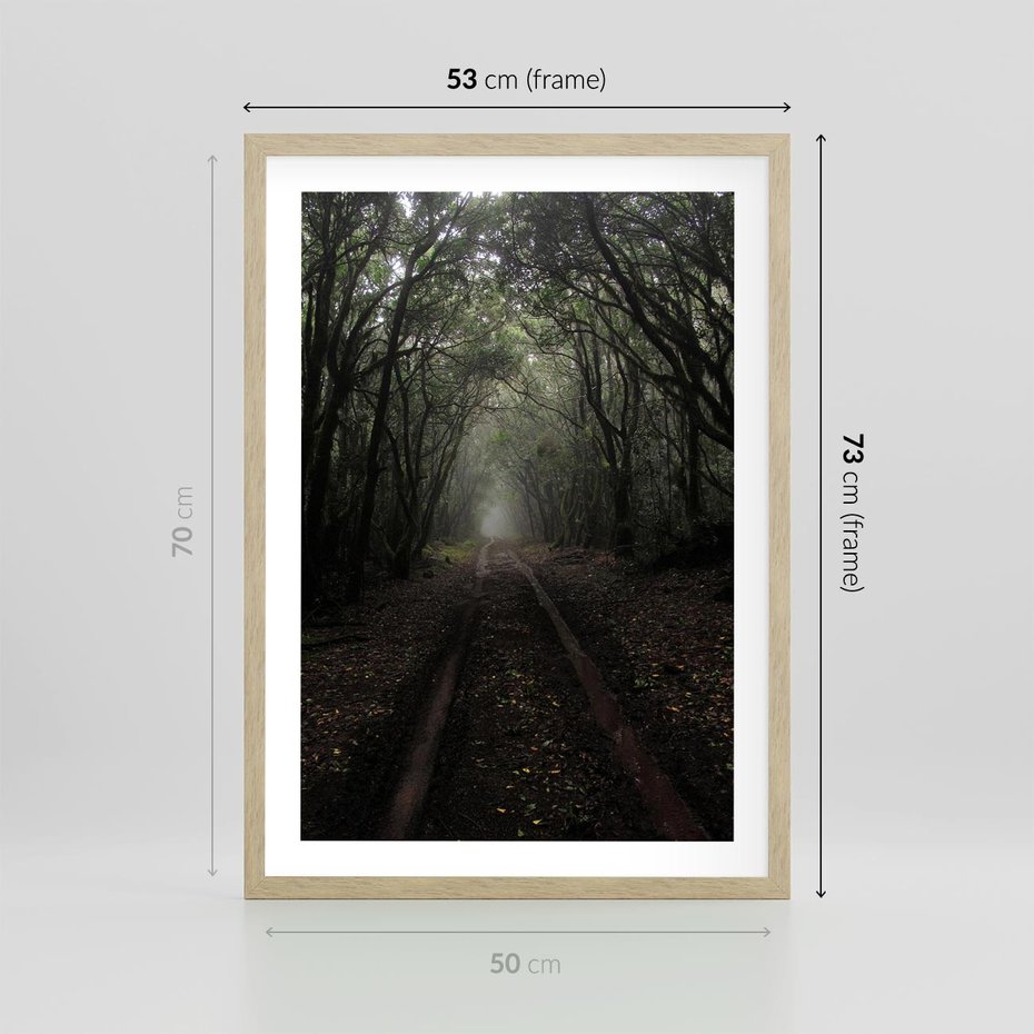 Plakat w ramie 50x70 - Urok Drogi - las, droga - rama drewno