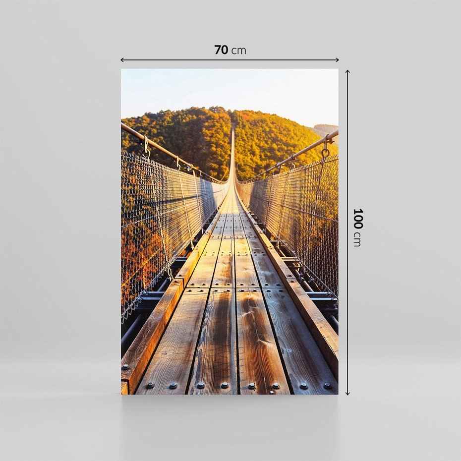 Obraz na płótnie 70x100 - Drewniany most w górach - most, drewniany