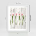 Plakat w ramie 40x50 - Kwintesencja Piękna - kwiaty, tulipany - rama biała