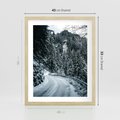 Plakat w ramie 40x50 - Zimowa Przygoda - zima w górach, droga - rama drewno