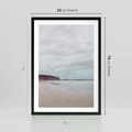 Plakat w ramie 50x70 - Mglista Plaża - plaża, mglisty krajobraz - rama czarna