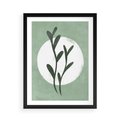Plakat w ramie 50x70 - Kształty Zielonego Ukojenia - zielony plakat, roślinne motywy - rama czarna