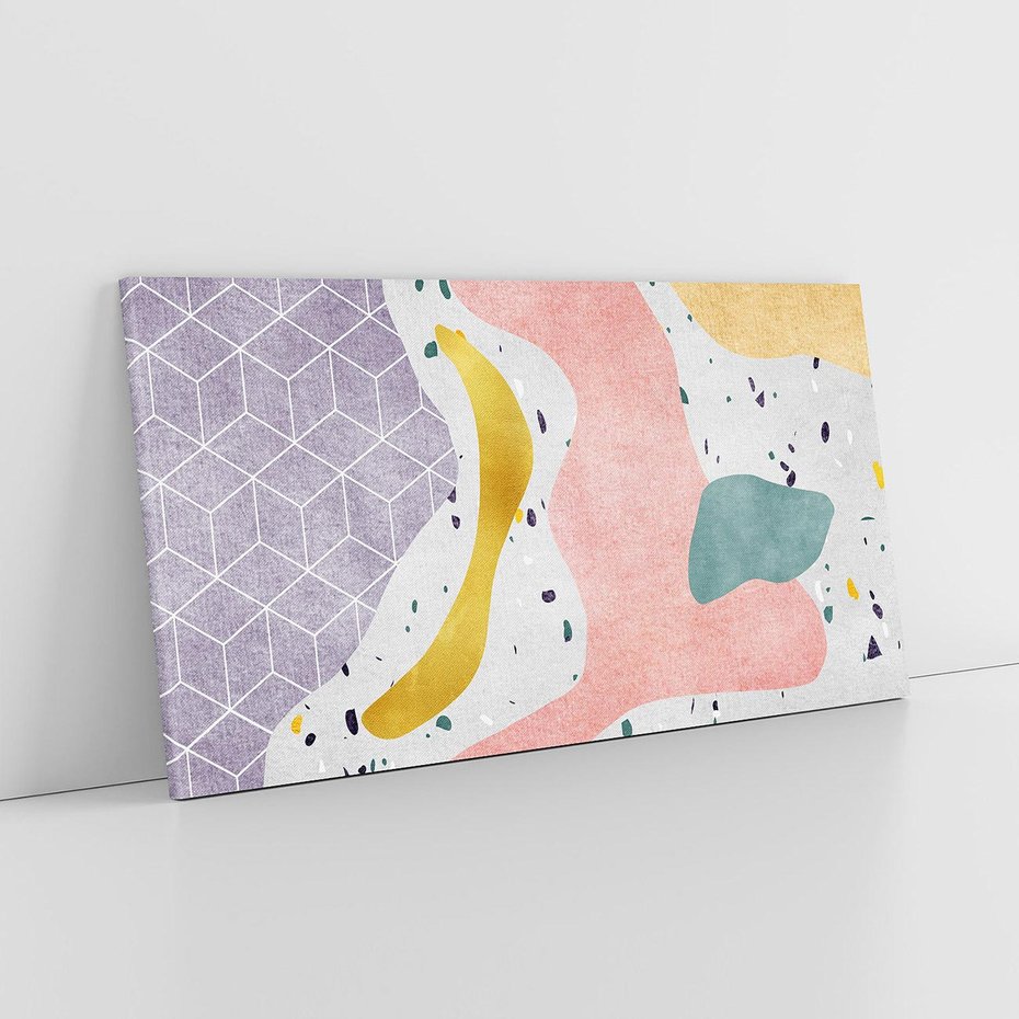 Obraz na płótnie 120x60 - Eklektyczny Mix - kolaż, pastelowe abstrakcyjne plamy