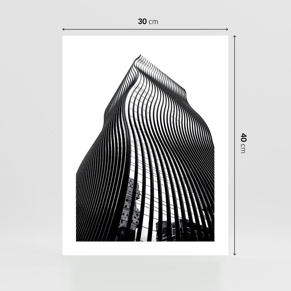 Plakat bez ramy 30x40 - Falowany Wieżowiec na Fotografii - architektura, falowany wieżowiec