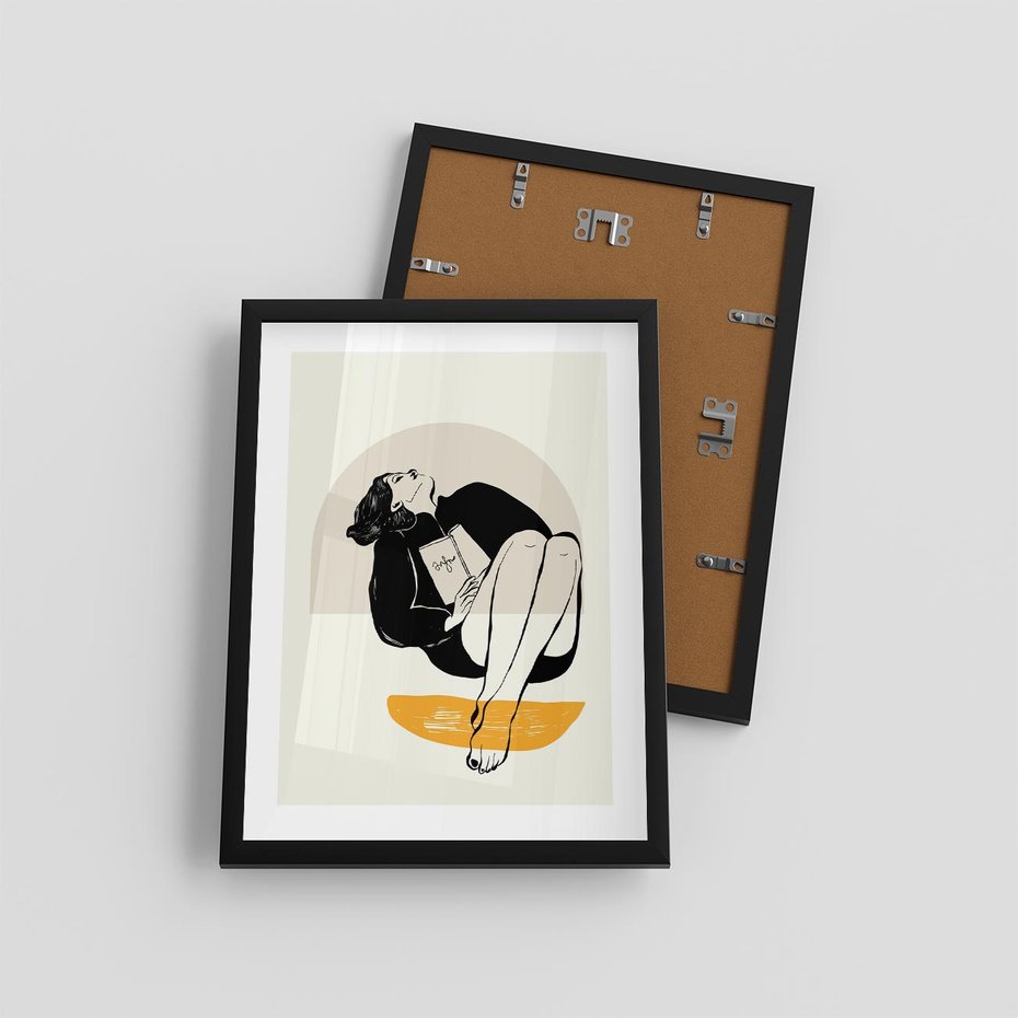 Plakat w ramie 30x40 - Kształt Kobiecego Portretu - grafika, kobieta - rama czarna