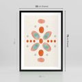 Plakat w ramie 50x70 - Symfonia Natury - abstrakcyjne plamy w odcieniach pomarańczowym, kropki plamki - rama czarna
