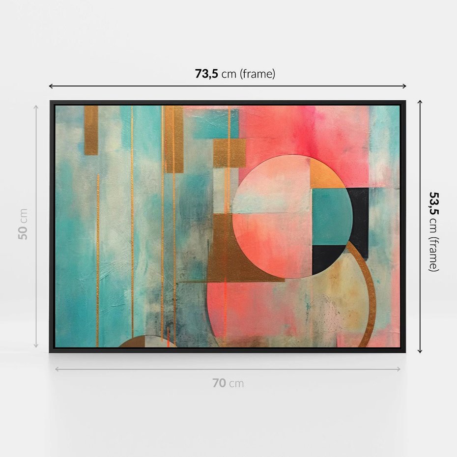 Obraz w ramie 70x50 - Abstrakcyjny Bałagan - abstrakcja, obraz olejny - rama czarna