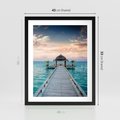 Plakat w ramie 40x50 - Morski Pomost - morze, pomost - rama czarna
