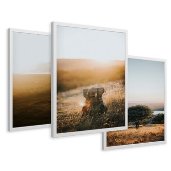 Zestaw obrazy w ramie 40x50 galeria - Plecak, podróż - rama biała