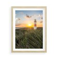Plakat w ramie 50x70 - Magia latarni przy zachodzie - latarnia, zachód - rama drewno