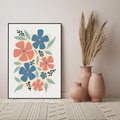 Obraz w ramie 50x70 - Kolorowe Pasmo - kwiaty, nowoczesna abstrakcja - rama czarna