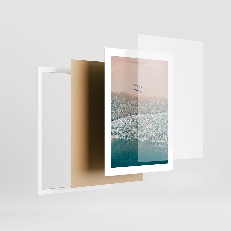 Plakat w ramie 30x40 - Turkusowe Uroki - niebieskie turkusowe morze, plaża - rama biała