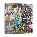 Obraz na płótnie 70x70 - Energiczne wybuchy graffiti - graffiti