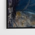 Obraz w ramie 50x70 - Tekstura Kwiatu - olejny obraz, niebieski kwiat - rama czarna