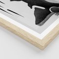 Plakat w ramie 40x50 - Czarno-Biała Grafika Postaci - nowoczesna grafika, plakat - rama drewno