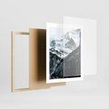 Plakat w ramie 40x50 - Góry w Zimowym Uścisku - góry, ośnieżone szczyty - rama drewno