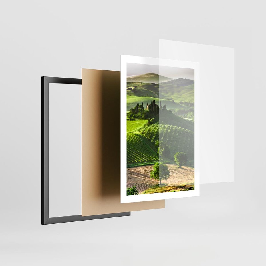 Plakat w ramie 50x70 - Prowansja: malownicze winnice w kraju Włoch - Prowansja, Włochy - rama czarna