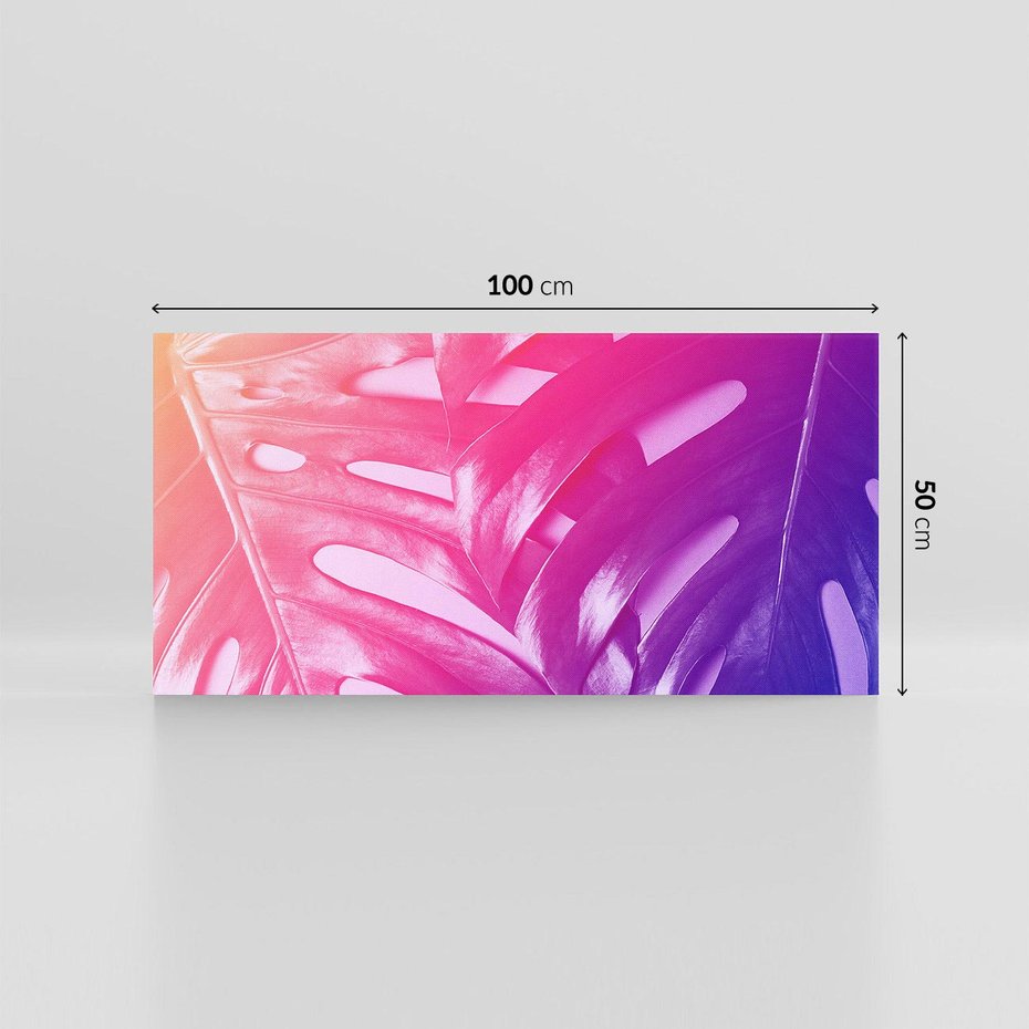 Obraz na płótnie 100x50 - Monstera Kwiaty Liście - monstera, kwiaty